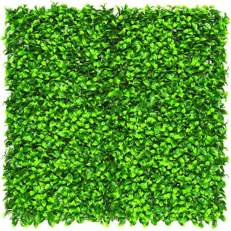 Nortene – Panneau décoratif feuillage synthétique 100 x 100 cm – Résistant aux UV – Imitation laurier pour mur végétal – Installation facile (1/4)