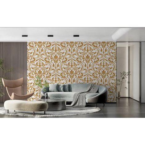 Papier Peint Art & Déco – Motifs Baroques Dorés sur Ivoire - 150 x 250 cm (1/2)