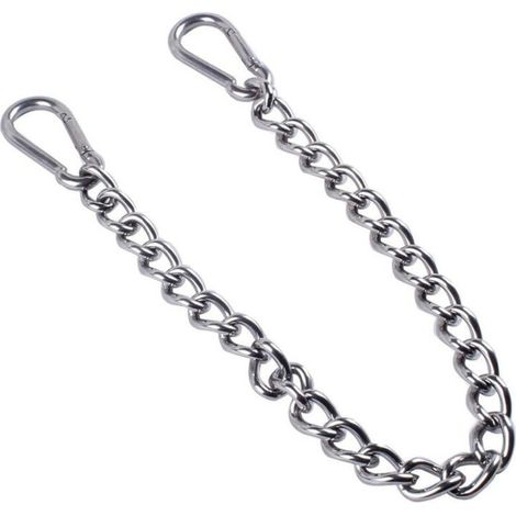 Chaîne de chaise suspendue, chaîne avec deux mousquetons, crochets de balançoire, Chaîne de chaise suspendue en acier inoxydable avec deux mousquetons pour chaise suspendue intérieure extérieure (1/4)