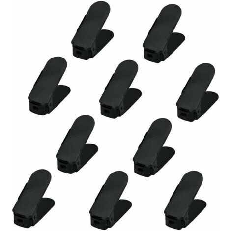 Empileur de Chaussures 20 Pièce Réglable en Hauteur sur 3 Niveaux, Ensemble de Supports Antidérapants en Plastique pour Organiser les Chaussures, Noir (1/4)