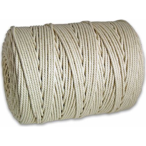 – Cordeau de maçon blanc 1,5mm x 100m – Corde ficelle résistante pour chantiers humides – Usage professionnel – Charge maximale 50kg