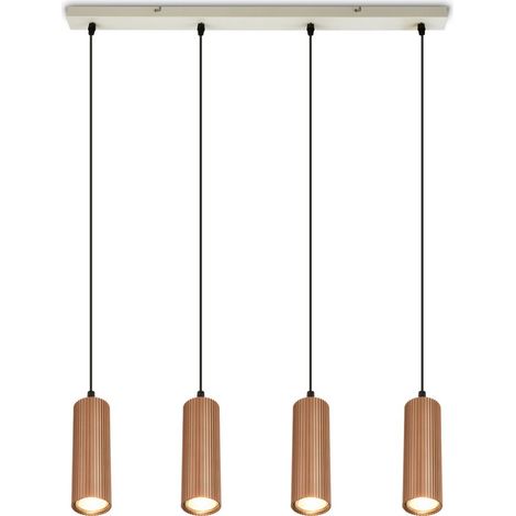 Briloner Suspension LED réglable en hauteur 76x120 cm douille GU10 max. 9W 4 lumières coffee-warm grey - Lampe suspendue salle à manger table