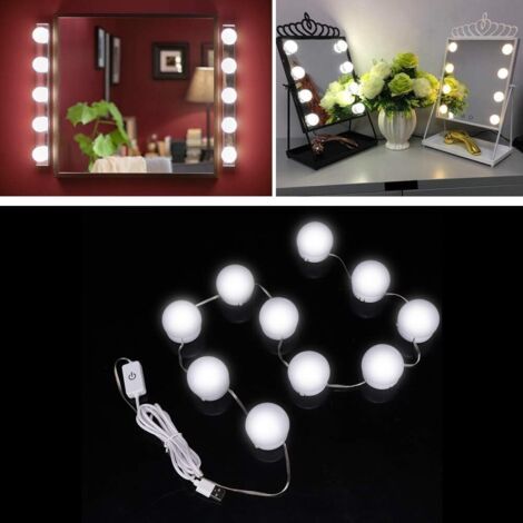 RHG Lot de 10 ampoules LED USB 3 couleurs, pour miroir de courtoisie de table beauté maquillage (1/5)
