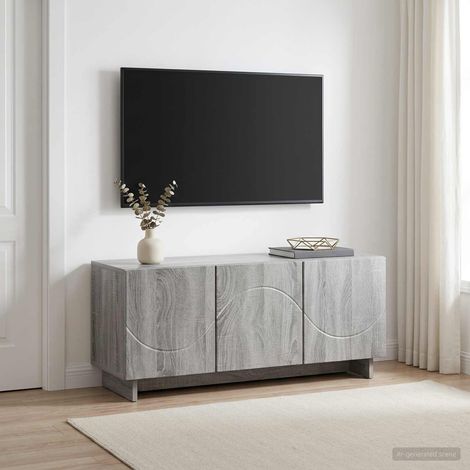 vidaXL Meuble TV 90 x 34,5 x 40 cm Sonoma gris Bois d'ingénierie (1/5)
