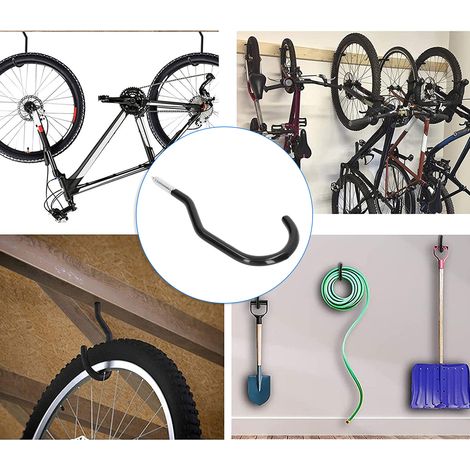 Lot de 12 crochets pour outils, crochets de rangement pour vélos, crochets de garage, crochets muraux, robustes, pour murs et plafonds de garage. (1/5)