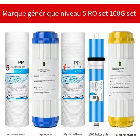Sostituzione del filtro a osmosi inversa, set completo di filtri di ricambio da 100 g per sistema di filtraggio dell'acqua di ricambio a osmosi inversa a 5 stadi sottolavello