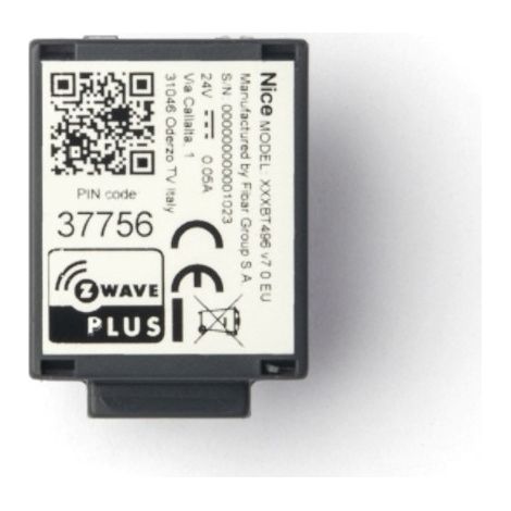 Nice – Interface de connexion BUS T4 – BiDi-ZWave IBT4ZWAVE – 24V – Transmission radio 868MHz – Protection IP40