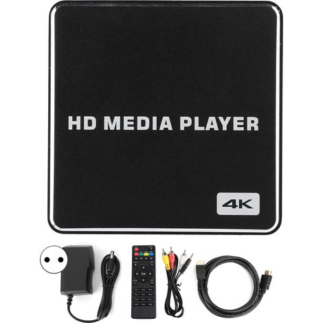Mini lecteur multimédia USB haute définition 1080P 4K 100-240 V