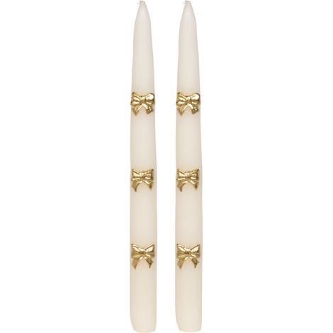 Amadeus - Coffret 2 chandelles noeuds dorés H25,5 cm en cire (1/2)