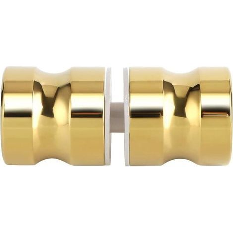 Runde, mehrseitige Duschtürgriffe aus Glas und Edelstahl, Ersatzgriffe für Duschkabinen und Duschabtrennungen, Gold (1/5)