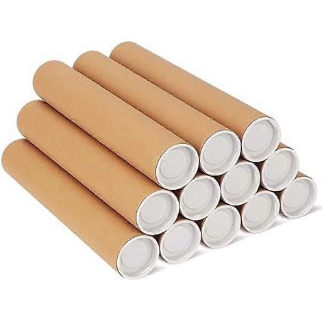 Lot de 12 tubes d'expédition avec bouchons pour l'emballage d'affiches -- (1/5)