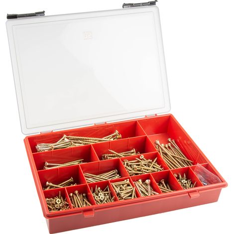 Kit de vis en Acier, 845 pièces, Vis à bois, 3.5 mm, 4 mm, 5 mm, 6 mm ( Prix pour 1 Kit ) (1/3)