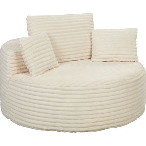 Sillón profundo sin armazón, 130 x 130 x 82 cm, 4 cojines, crema HAVRYA (1/5)