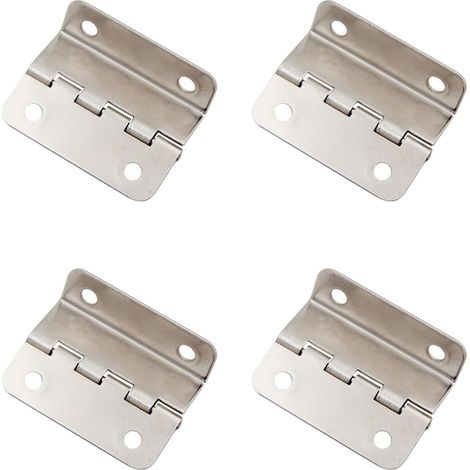Shine Home 4 PCS Trois Charnières Pliantes, Charnière de Boîte Décorative en Métal Flexible 41mm Demi-Surface pour Porte, Armoire et Bijoux Poitrine (Argent) Silverl