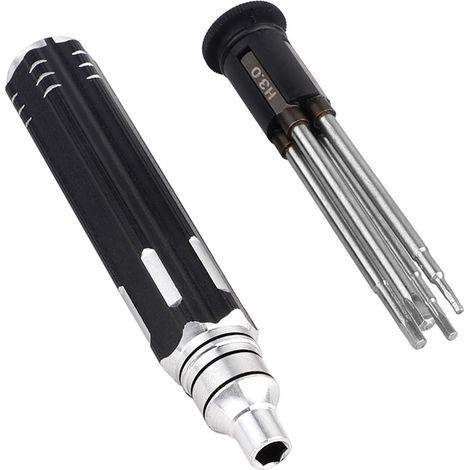 Tournevis hexagonal 4 en 1, couleur noire, plaqué chrome,outil de réparation multifonctionnel (1/5)
