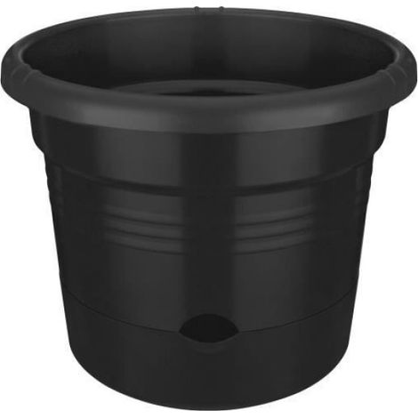 Pot À Tomate - Ø 33 x 25 cm - Réservoir Intégré - Tuteur Circulaire Inclus - Noir - 1 Pièce (1/5)