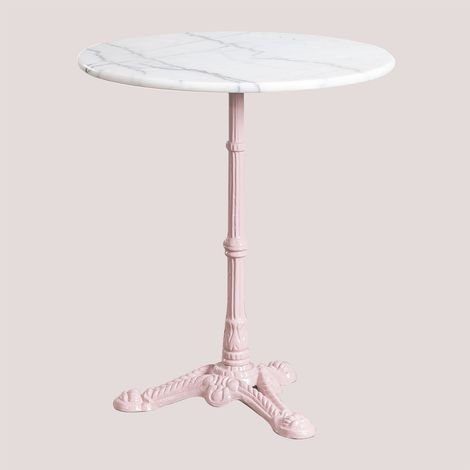 SKLUM Runder Bartisch aus Moka-Marmor Zuckerwatte-Rose Ø60 cm                                 
