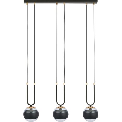 Lampadario Emibig Glam 3, 3xE14 nero/oro vetro dimmerabile (1/5)