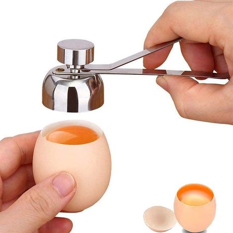 Abrehuevos y cortador de cáscaras - Acero inoxidable - Apto para huevos duros y blandos (1/5)