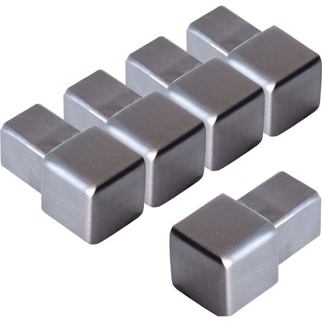 Dalsys Endstück für Fliesenschiene Quadratprofil Edelstahl, Fliesenprofil - Gebürstet 10mm, 5 Stück