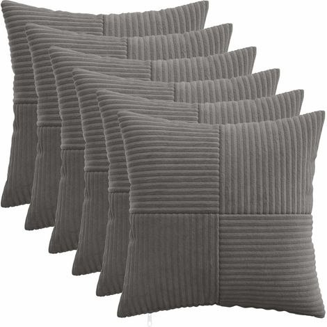 Kissenbezug 6 pcs ALMELO Dunkelgrau 40 x 40 cm Cord vidaXL (1/5)