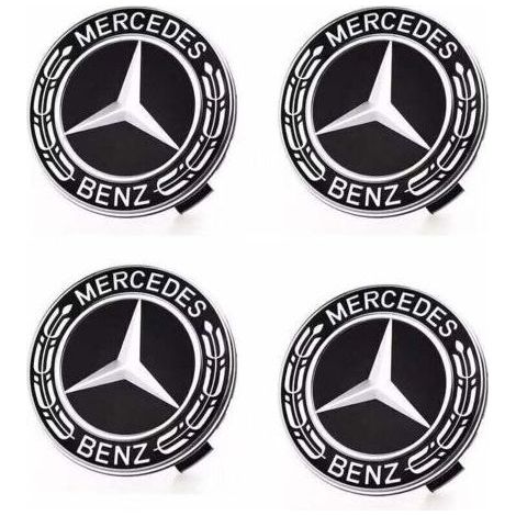 Cache Moyeux Compatible with Mercedes Benz 75mm Cache de Roue Centrale ABS Accessoires de Voiture—(4 pièces) (1/5)