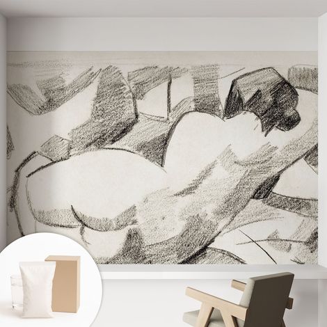 Papier peint intissé avec imprimé pour intérieur moderne application facile a motif - Colle incluse gratuite Personnage allongé 152x104 cm (1/5)