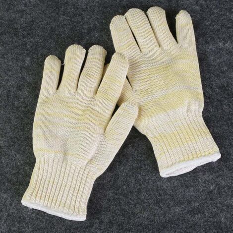Anti-heat glove, oven, fireplace, heat resistant up to 300°C, universal size, beige(2 pairs) (1/4)