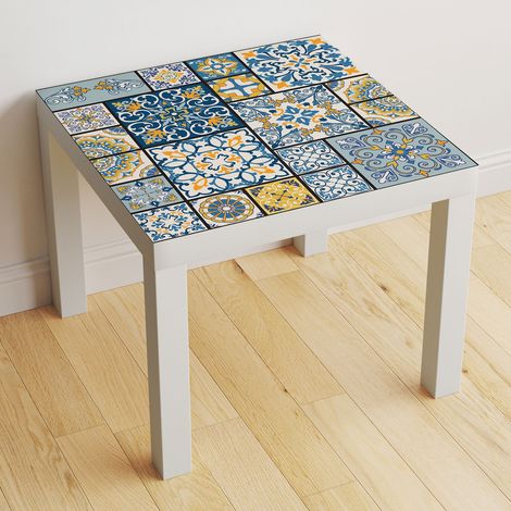 Stickers pour table - Motif Carreaux de ciment - 60x60 cm - Adhésif BRILLANT (1/2)