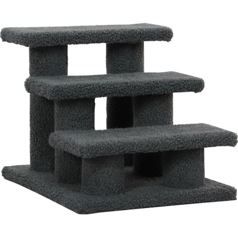 Katzenleiter mit 3 Stufen, 45 x 35 x 34 cm, Dunkelgrau (1/5)