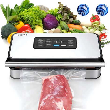 Vakuumiergerät – INKBIRD INK-VS04 – 7 Modi – Vakuumiergerät für Lebensmittel – Integrierter Cutter – Zwei 200-W-Motoren, 22 bis 25 l/min (1/5)