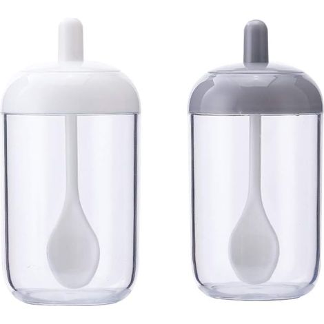 2 morceaux de pots de nourriture de récipient de stockage d'assaisonnement pour le stockage de cuisine, (1/3)