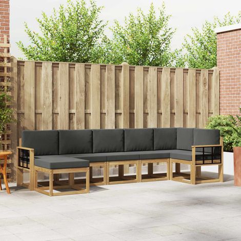 vidaXL Outdoor-Sofagarnitur 7 pcs Weiß und Anthrazit Polyester (1/5)