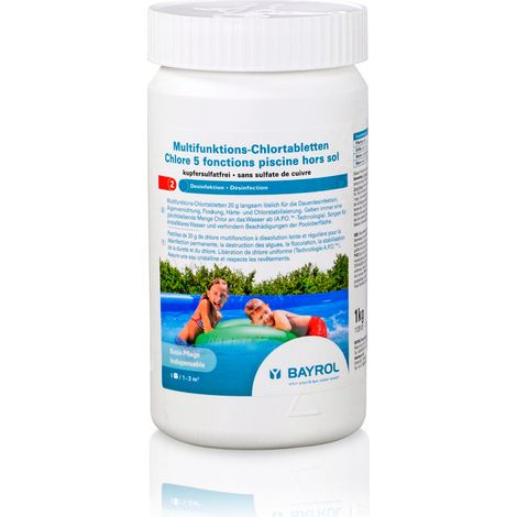 BAYROL Multifunktions-Chlortablette 20 g, Dose 1 kg