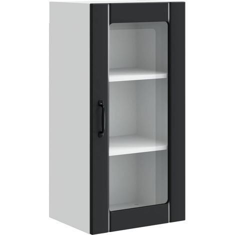 Maison Exclusive - Armario de vidrio para pared PORTO Negro 40 x