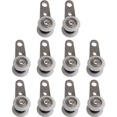 Accessoire porte coulissante Roulettes Pour Baies Vitrées Ou Portes Coulissantes - En Et 45 19 4,5 x 1,9 cm lot de 10 Plastique Métal (1/5)