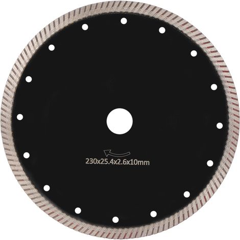 Disque diamant à tronçonner 230 mm multifonction pour béton, granit, marbre - Lame circulaire noire (1/5)