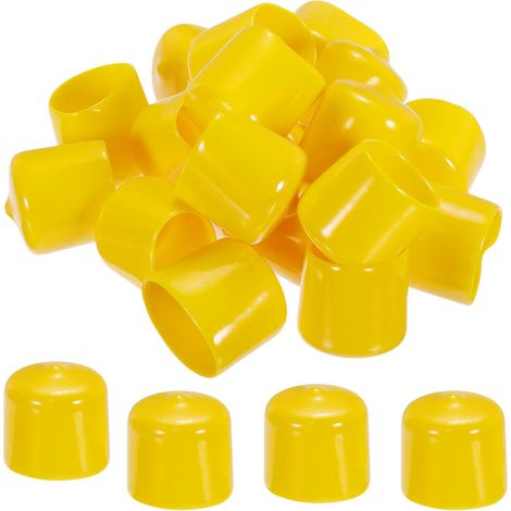 30pcs 25mm Caoutchouc Fin Capuchons Couvercle PVC Vinyle Jaune (1/5)