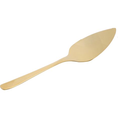 Spatule De Service En Acier Inoxydable - Bord Dentelé Pour Gâteau Et Pizza - Finition Miroir Dorée - 1 Pièce (1/5)