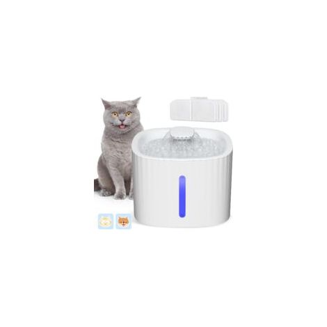 Fontaine à chat silencieuse de 3 litres, lumière LED automatique, avec filtres à charbon actif et pompe à eau