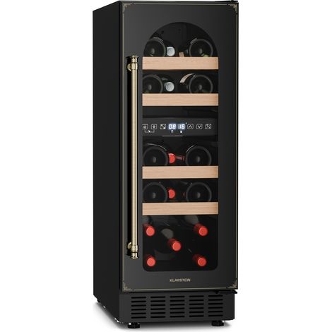 Klarstein Einbau-Weinkühlschrank, Kleiner Getränkekühlschrank Schmal, 2 Zonen Weinkühlschrank mit Glastür, Indoor/Outdoor Beersafe, Kühlschrank Klein mit UV-Schutz, 5-22°C, 17 Flaschen (1/5)