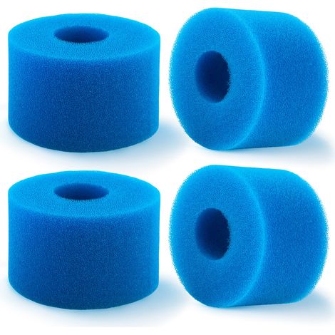 4 Pièces Éponge Filtrante Type S1, Filtre en Mousse pour Piscine, Filtre Piscine Reutilisable, Cartouche Filtre Piscine, Bleu (Type S1, 4pcs) (1/5)