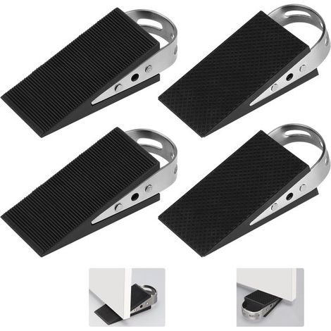 Dailygoods – Türstopper aus Gummi – Rutschfest – 4 Stück – Formbeständig – Edelstahl – Geeignet für Badezimmer, Balkon, Kinderzimmer, Terrasse (1/5)