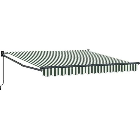 Auvent vert et blanc, 300 x 250 x 165 cm, polyester. (1/5)