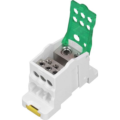 Boîte de jonction électrique 125A 690V pour rail DIN, boîtier de distribution étanche vert, connecteur pour câble (1/5)