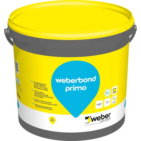Weber Saint-Gobain Colle acrylique polyvalente, 13kg, pour PVC et Textile spéciale chantier, Weberbond primo (1/4)