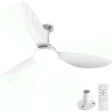 106cm Ventilateur Plafond avec Lumiere, Connexion E27 Uniquement avec Socle Fourni, Montage Rapide Ventilateur Plafond Silencieux Réversible avec Télécommande pour Chambres, Salon, Cuisine (1/5)