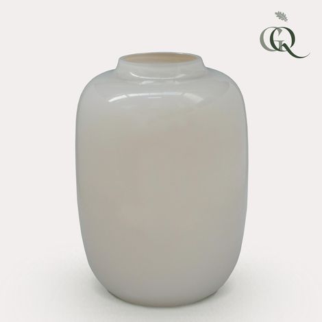 Vase en Verre Décoratif Design Artic pour Fleurs Artificielles Ivoire H35 x L25 cm - PANGIVO (1/5)