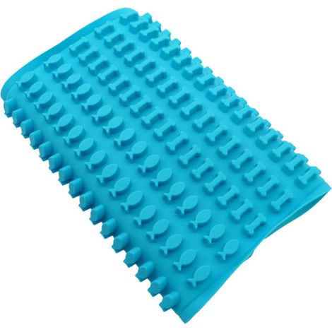 Moule en silicone pour biscuits pour chiens en forme d'arête de poisson - Poisson et arête bleus (1/5)