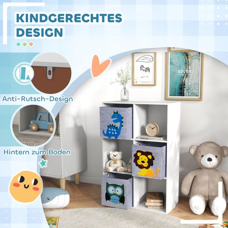 Étagère de rangement enfant cubes tiroirs MDF blanche anti-basculement